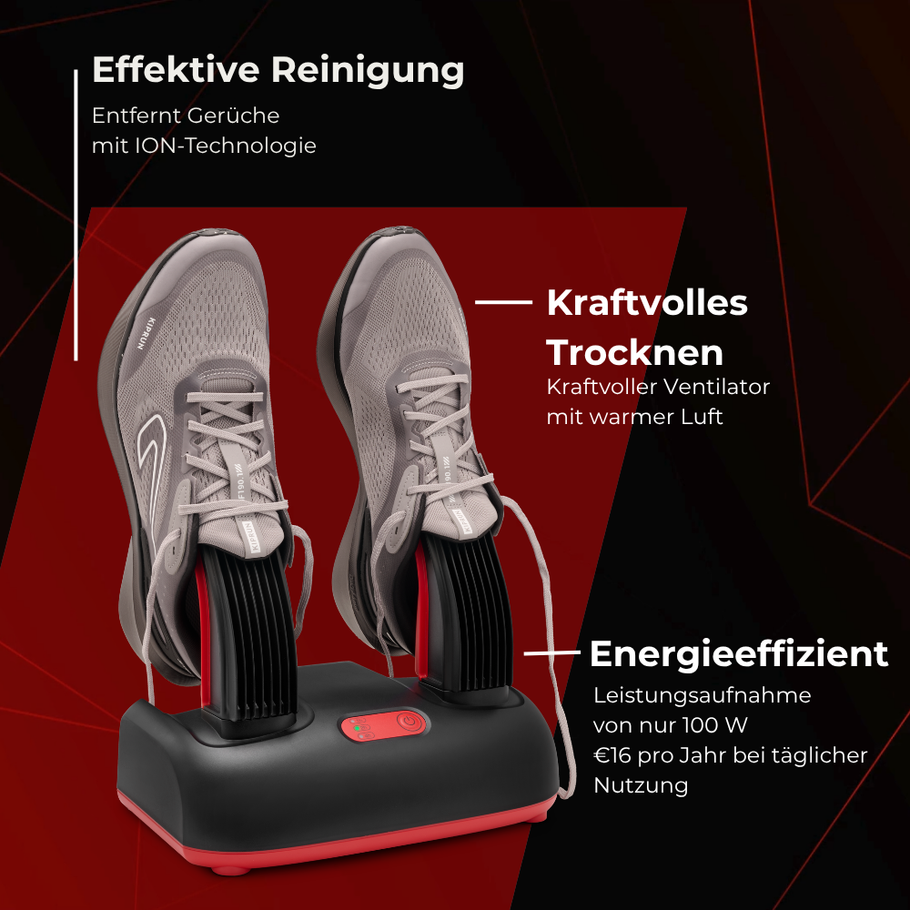 ShoeDry Airo effektive Reinigung und kraftvolles Trocknen