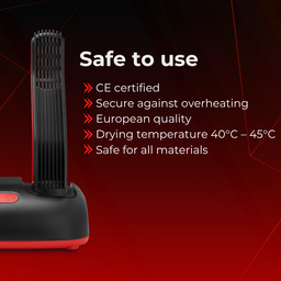 ShoeDry Airo safe to use: CE certified with overheating protection