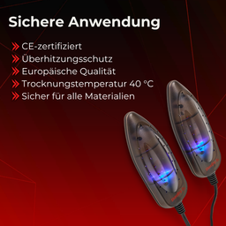 ShoeDry Airo Travel sichere Anwendung: CE-zertifiziert mit Überhitzungsschutz