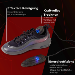 ShoeDry Airo Travel effektive Reinigung und kraftvolles Trocknen